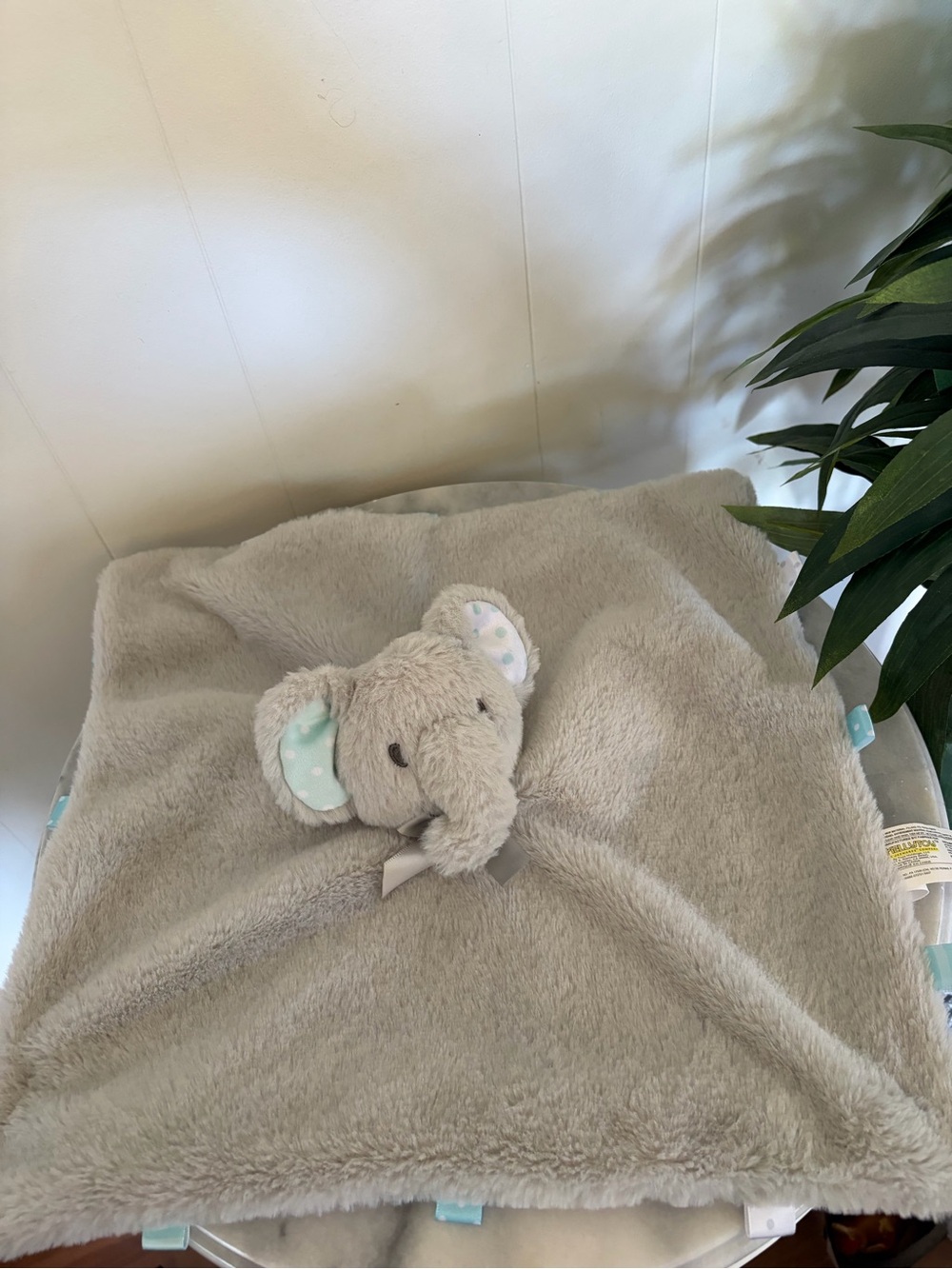 Kellytoy Elephant Lovey Gray Aqua Blue Security Blanket Plush Stuffy Baby